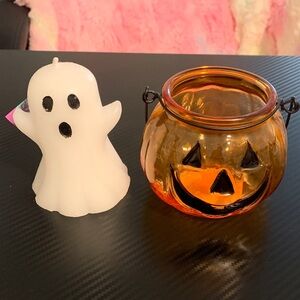 Halloween Ghost and Pumpkin Candle Holder Bundle